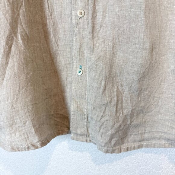 Tommy Bahama Linen Shirt Short Sleeve Neutral Beige Beachy XL - Picture 6 of 10